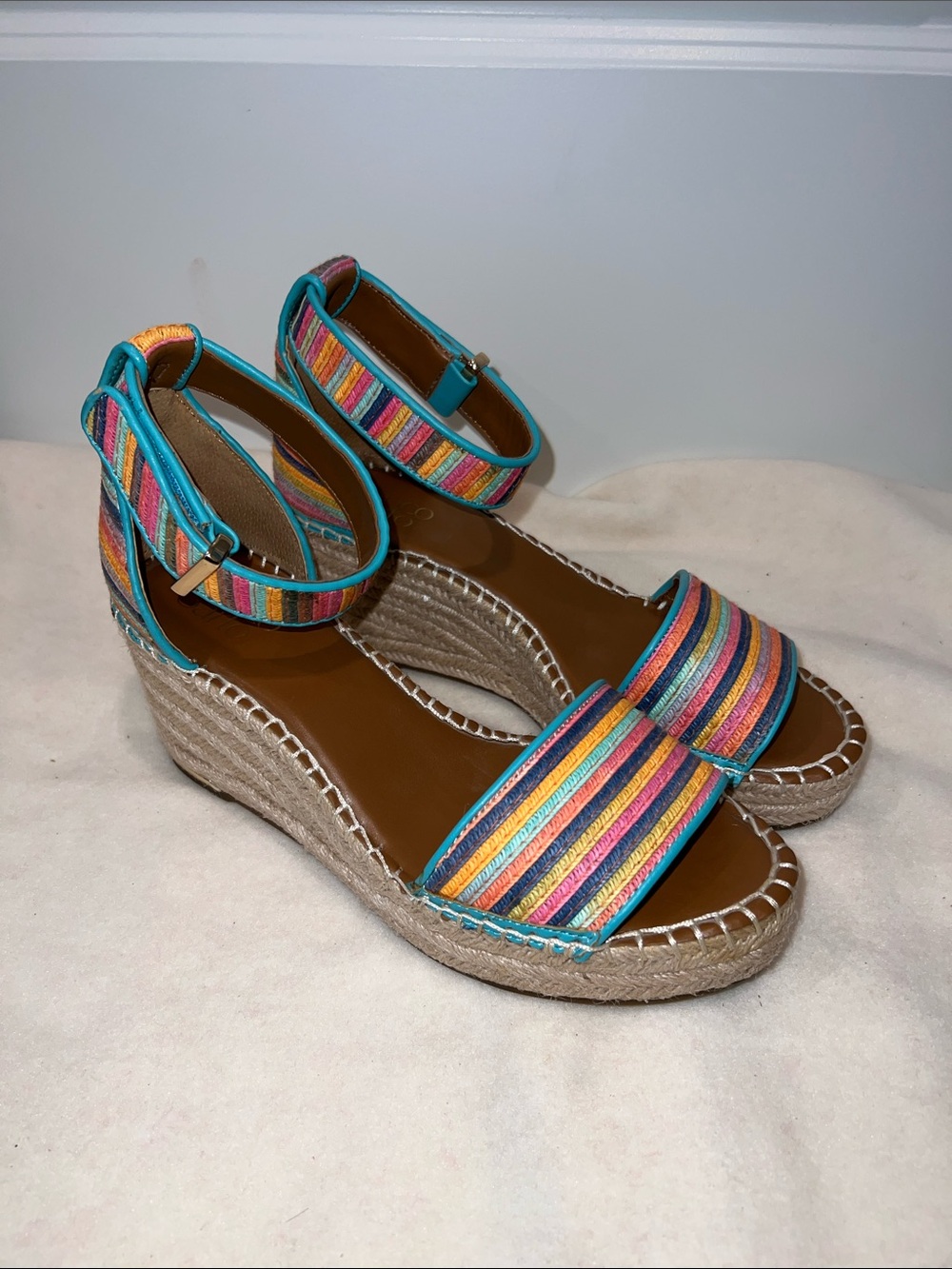 Franco Sarto Women’s Clemens Espadrille Wedge Sandals Size 8.5